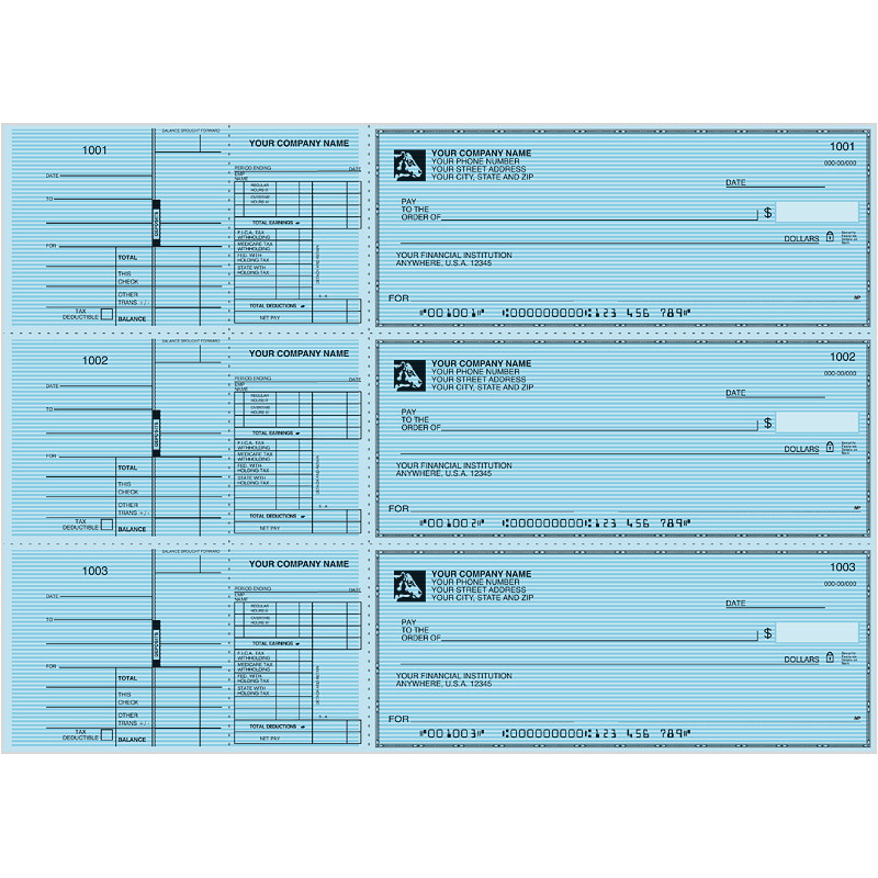 Double Stub Payroll Checks